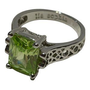 LIA SOPHIA 'Appletini' Silver Green CZ Solitaire